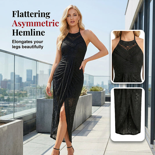 Sleeveless Irregular Halter Dress For Women