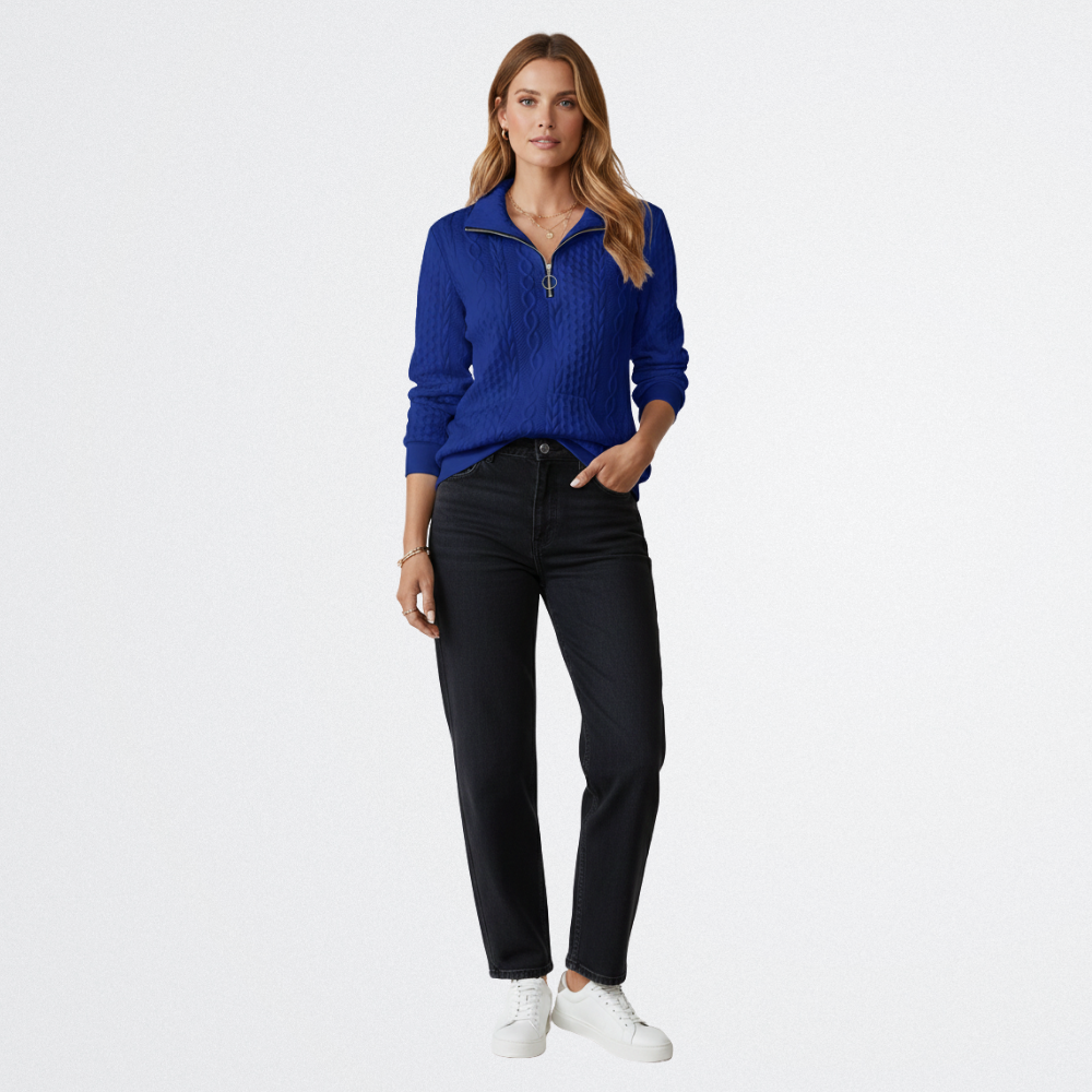 Celeste - Soft Knit Zip Sweater