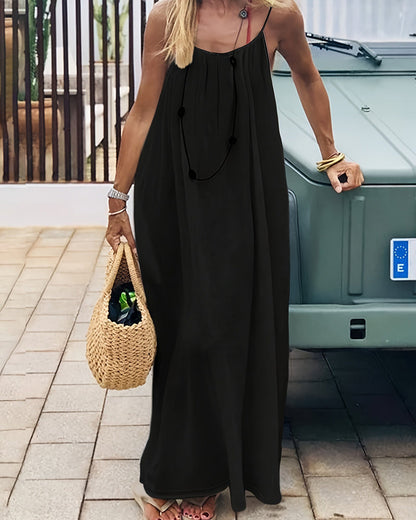 ☀️Women's Solid Color Backless Cami Dress