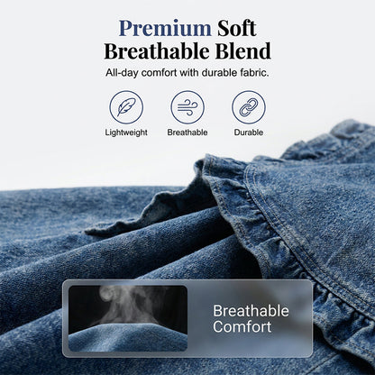 🧥40% OFF NOW!! 🌸 Women's Denim Jacket with Ruffles & Open Front – Lightweight & Feminine – Versatile & Chic 👗