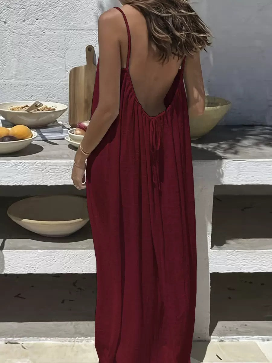 Off-Season Steal 💃 Backless Spaghetti Strap Maxi Dress | 60% OFF ✨