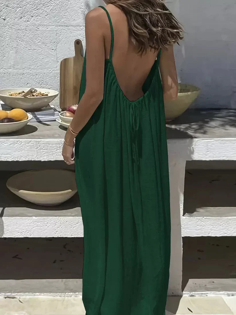 ☀️Women's Solid Color Backless Cami Dress