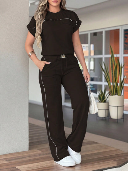🎁2026 New Arrivals 50% OFF💥Women's Casual Short Sleeve Top & Wide Leg Pants Set