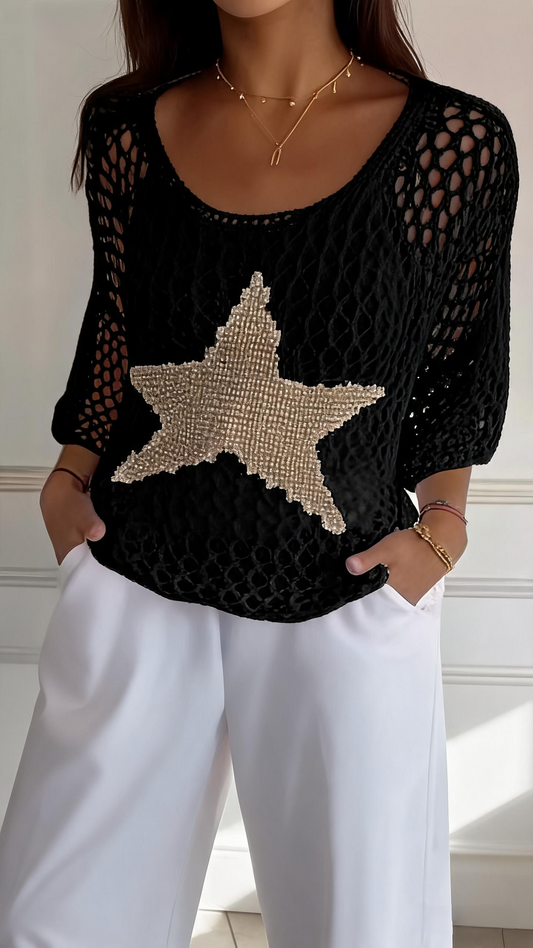 Breezy Crochet Fishnet Top